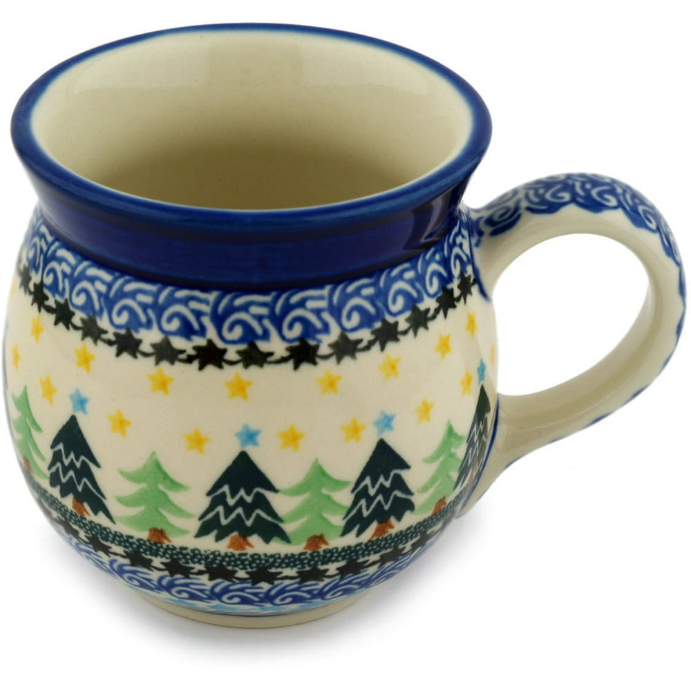 Polish Pottery Bubble Mug 16 Oz Polmedia Christmas Evergreen Theme Hand polish-pottery-bubble-mug-16-oz-polmedia-christmas-evergreen-theme-hand