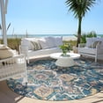 thumbnail image 6 of Addison Rugs Chantille Indoor/Outdoor Traditional Oriental Blue Washable Round Rug, 8' x 8', 6 of 6