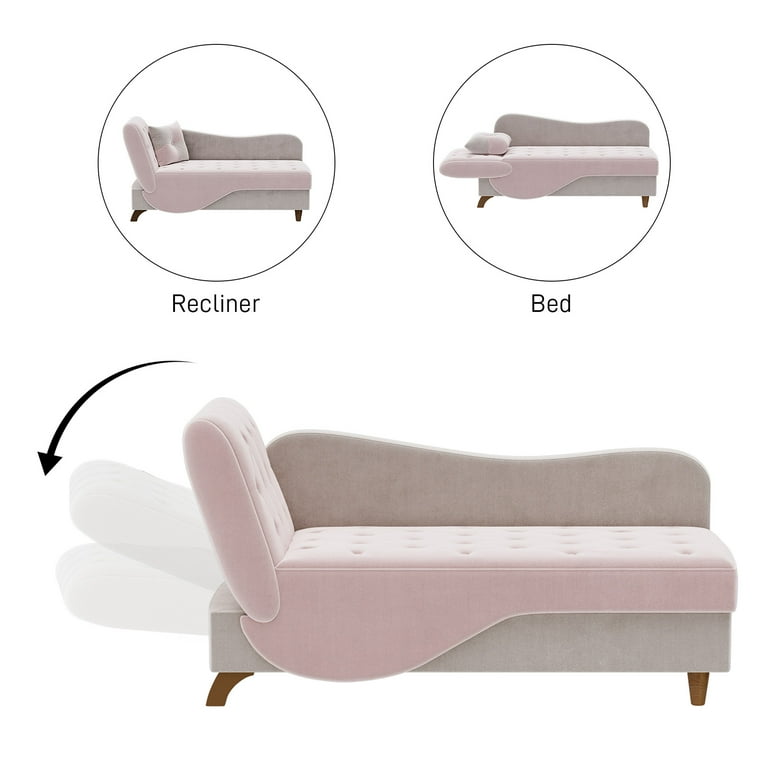 Ouyessir Convertible Chaise Lounge Sofa with Storage