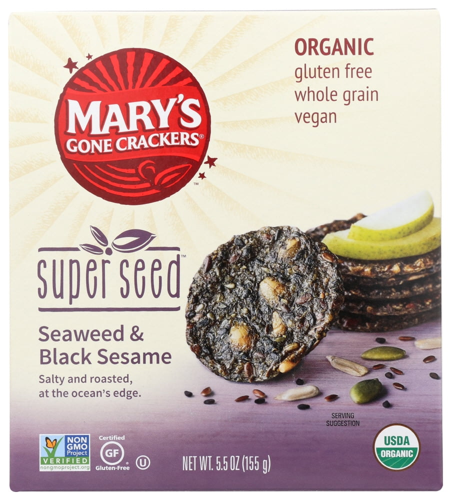Mary’S Gone Crackers Super Seed, Seaweed & Black Sesame, 5.5 Oz, Pack Of 6