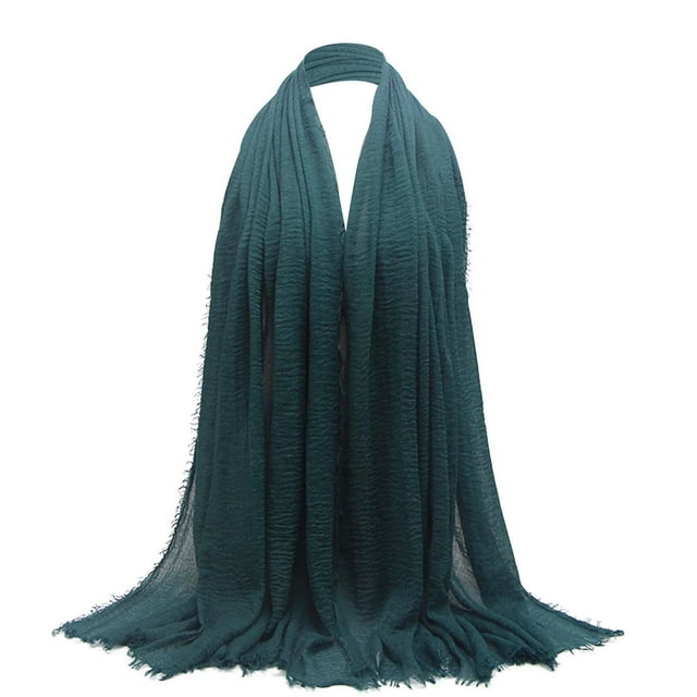 Scarf 1 - Product Title Ladies' Solid Color Pleated Linen Scarf Versatile Sunscreen Air Conditioning Shawl