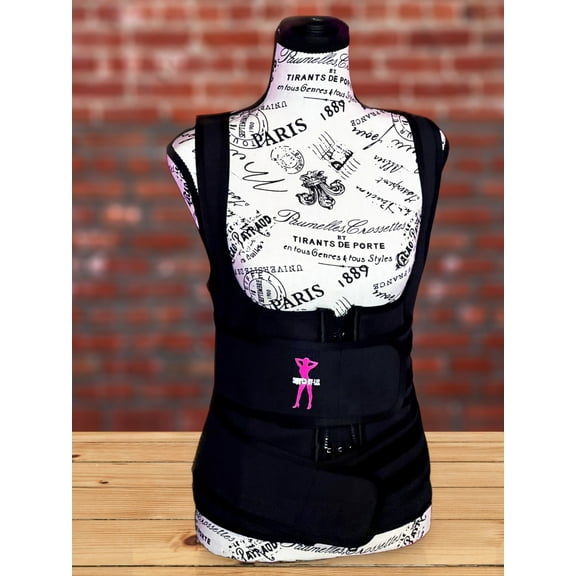 Black Double Strapped Daily Waist Trainer Vest
