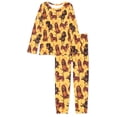 thumbnail image 5 of FOR U DESIGNS Bone Dachshund Pajamas for Women Set 2 Piece Sleepwear Long Sleeve Pants Size XS Loungewear for Women Nightwear Long Crew Neck Tops Ladies Jogger, 5 of 6