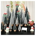 thumbnail image 3 of Mini Miniature Christmas Pine Tree Bottle Brush Trees Wooden Bases Tree for Your Village Desktop Xmas Holiday Party (Silver/Green 30pcs), 3 of 7