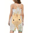 thumbnail image 5 of Odeerbi 5-13 Años Niñas Traje de Verano Lindo Jirafa Impresión Camisola Romper Casual Transpirable Cómodo Colgante Combinados Pantalones Cortos Con Bolsillos, 5 of 5