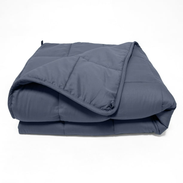 Quilted Cotton Weighted Throw Blanket Navy Blue / 41"x60" 10lbs