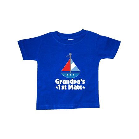 

Inktastic Grandpas First Mate Nautical Sailboat Gift Baby Boy T-Shirt