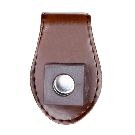yotijay Billiard Pool Cue Chalk Holder, Pocket Chalk Clip, Portable Chalk Case with Belt Brown