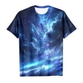 thumbnail image 4 of T Shirts for Teen Girls Galaxy Print Short Sleeve T-Shirt Fashionable Crew Neck Summer Tops T Shirt for Boys and Girls Blue,3-4 Years, 4 of 4