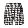 thumbnail image 4 of Lsque Mens Swim Trunks Houndstooth Black And White Pattern - Bathing Suit Compression Liner - Beach Swim Shorts Swimwear - (S-3XL) - Stretch Quick Dry -Medium, 4 of 9