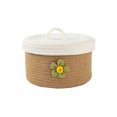 thumbnail image 1 of Wweixi Stylish Storage Basket Organize Space With Handmade Cotton Rope Warm Reminder Washable And Foldable Storage Basket With Deep coffee with lid L, 1 of 6