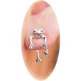 thumbnail image 1 of Pendientes de rana de plata para mujer Pendientes de tuerca con forma de ranas vintage, 1 of 5