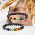 thumbnail image 5 of pulseras de cuentas elásticas curativas con piedras preciosas semipreciosas, unisex, regalos de aniversario de cumpleaños de Navidad, 5 of 5