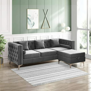MUZZ Sectional Sofa with Movable Ottoman, Free Combination Sectional ...