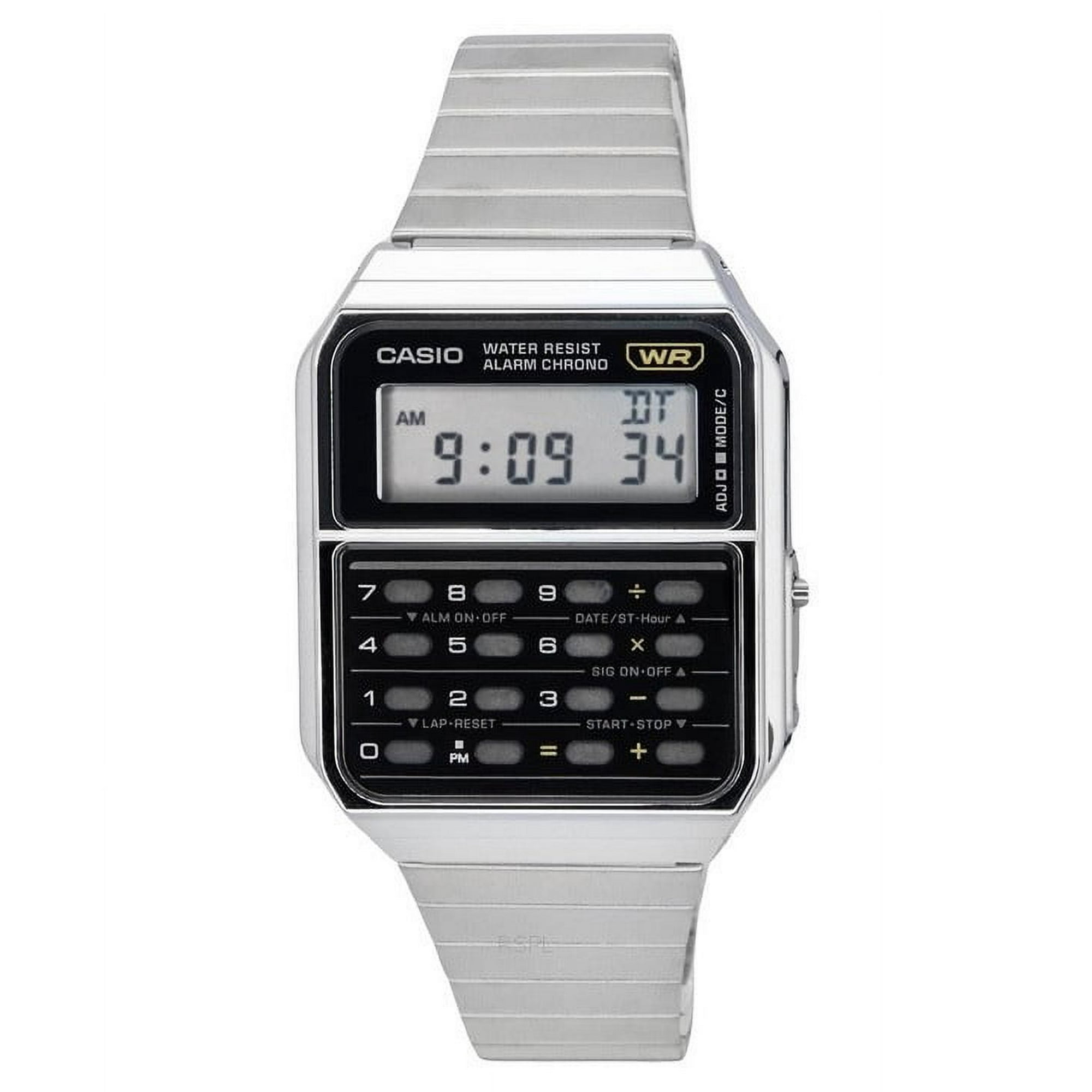Casio Vintage Digital Calculator Stainless Steel Quartz CA-500WE
