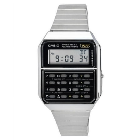 Casio Vintage Digital Calculator Stainless Steel Quartz CA-500WE-1A Men's Watch