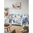 thumbnail image 6 of Blue Spring Floral Couch Cover Sofa Covers 3 Cushion Sectional Couch, Watercolor Botanical Elegant Washable Sofa Covers Slipcover Sectional Sofa Cover, Furniture Protector 71"x150", 6 of 9
