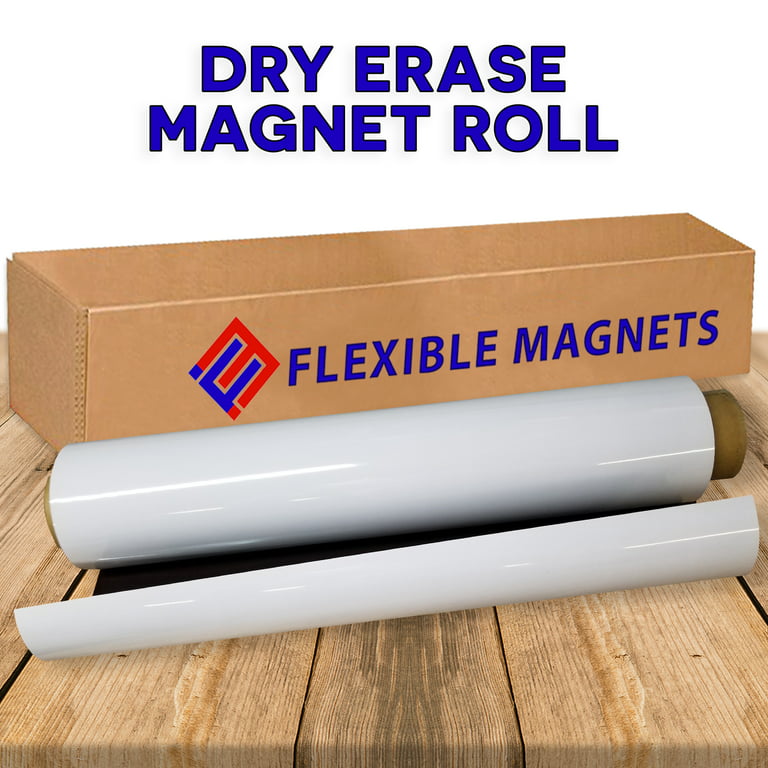 Dry Erase Magnetic Roll, Glossy White Write On/Wipe Off Magnet, 24 inches  by Flexible Magnets(2 FT X 25 FT)
