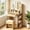 Wood, variant on ICEELF Blue Makeup Vanity with Chair, Small Vanity Desk with Mirror & 3 Color Lights, Girls Vanity Set with Power Outlet for Small Space