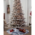 thumbnail image 4 of Blue Coastal Christmas Tree Skirt 36 Inches Large Christmas Skirt Tree, Beach Starfish Shell Seaside Blue White Striepd Tree Skirt Christmas Decorations for Fireplace Party Holidays Indoor Outdoor, 4 of 7