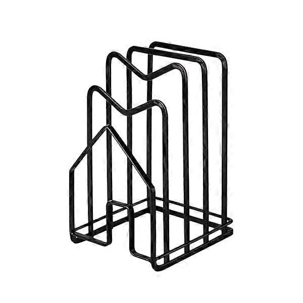Kitchen Cutting Board Cutlery Storage Rack Pot Lid Cover Kitchen Utensil Box Black