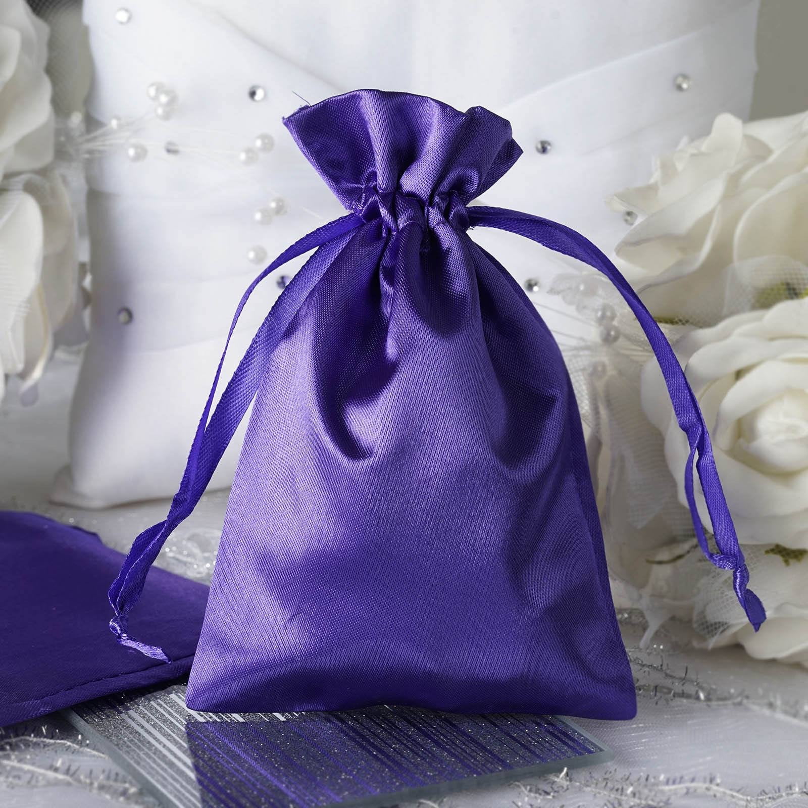 3"x 4"/ 4"x 6" Satin Favor Bag wedding Pouch Multi-Color Personalized Printing 