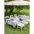 thumbnail image 4 of Outdoor Tablecloth with Umbrella Hole for Patio/Picnic/Party/Camping, Spring Floral Checkered Waterproof Table Cloth Rectangle Table Cover Washable, Sage Green Purple Buffalo Plaid (60"x 120"), 4 of 8