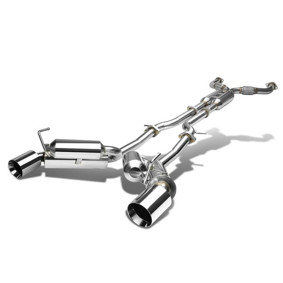 DNA Motoring For 09-20 Nissan 370Z Z34 Dual Muffler 4.5" Rolled Tip Racing Hi-Power Catback Exhaust System
