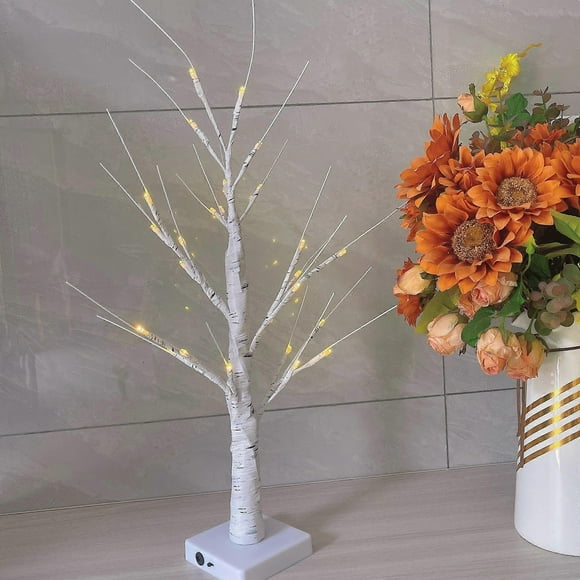 Easter Decoration, (Warm White) Timer Battery Powered Easter Tree, Light Up Birch Tree with LED Light, Artificial Tree Light for Easter Decoration, 45