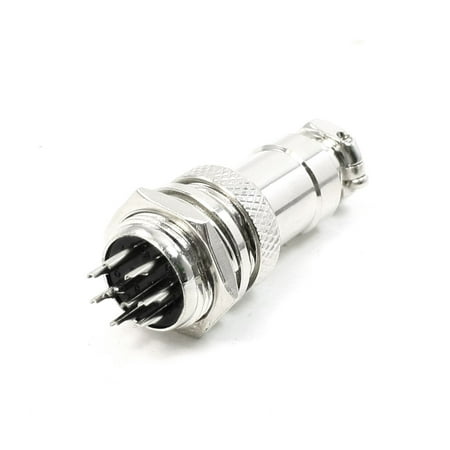 - Unique Bargains Panel Mounting 16mm Dia Thread 9Pin Metal Aviation Connector Plug