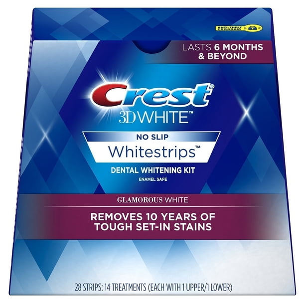 CREST 3D WHITE STRIPS GLAM WHT 14 UPPER/14 LOWER - Walmart.com ...