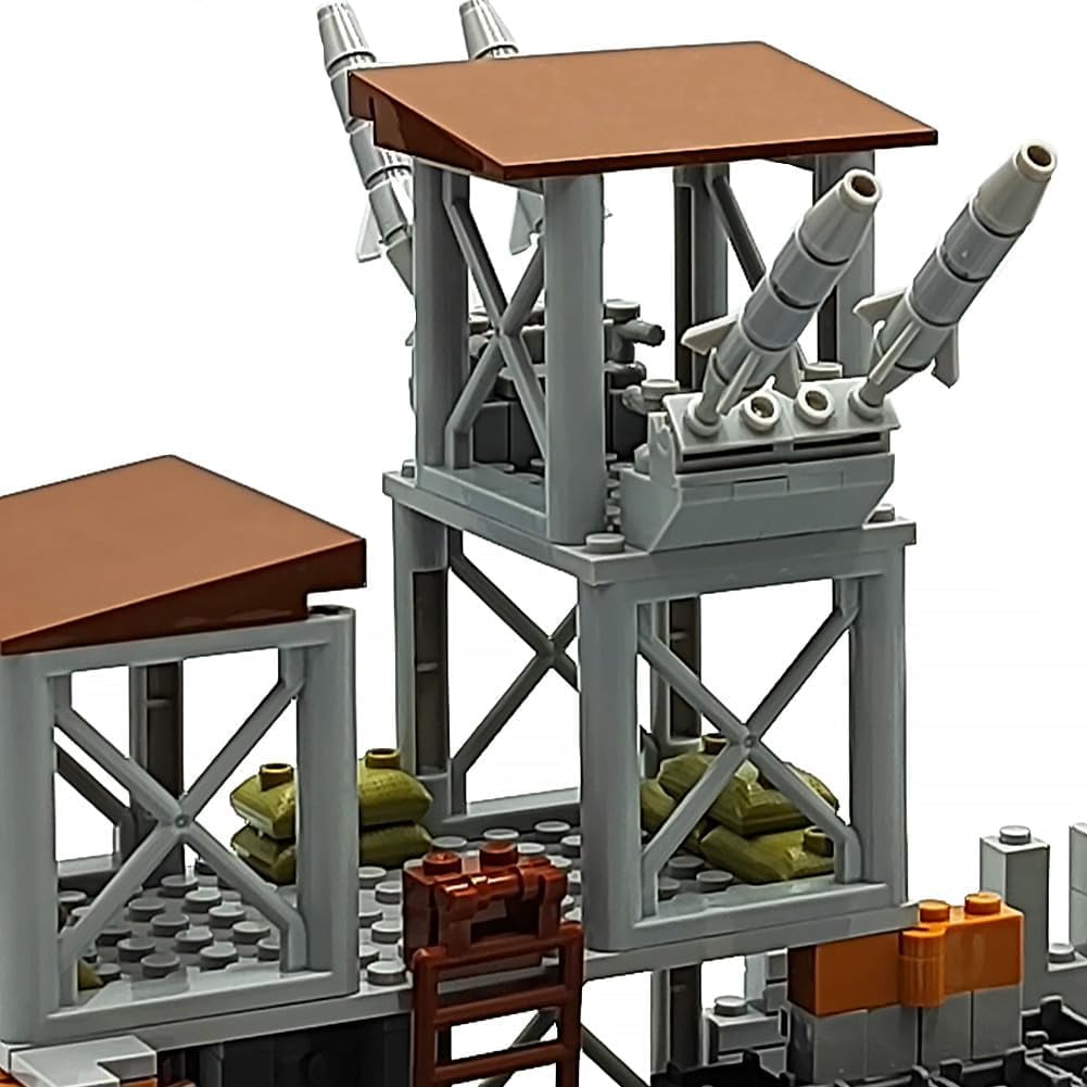 NWJ Army Base Building Brick Set – Tactical Playset with Guard Tower & Accessories, Compatible with Major Brands, Fun Building Toy for Kids & Collectors (Ages 8+)
