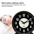 thumbnail image 3 of 4" Night Light Analog Alarm Clock Silent Non Ticking, Simple Metal Round Luminous Alarm Clock, Portable Vintage Retro Analog Alarm Clock For Home Bedroom Bedside Table Desk, 3 of 6