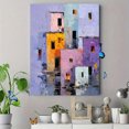 thumbnail image 4 of Abstract Cityscape Textured Oil Painting Canvas Print Wall Art for Living Room Bedroom Office Hallway Decor, 4 of 8