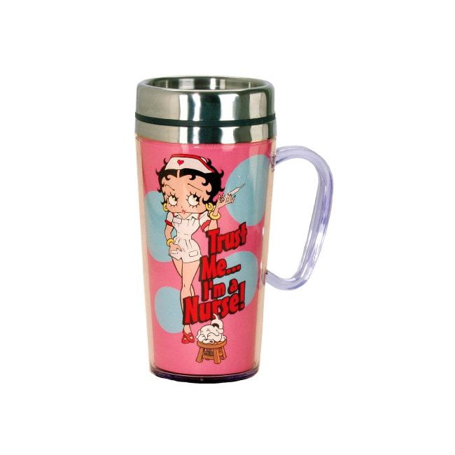 BETTY BOOP  MASCARA  & CAFFEINE LATTE GLASS LICENSED COLLECTABLE NEW BOXED 