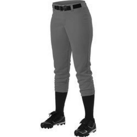 Alleson Athletic Womens Softball - Alleson Girl's Fastpitch Pants - Charcoal - Small with Alleson Athletic Girl's Belt Loop Softball Pants - Grey - Small