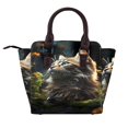 thumbnail image 2 of Zufioo Realistic Style Cute Cat Print Leather Rivet Shoulder Bag, Microfiber PU Leather Adjustable Shoulder Strap Handbag, Ideal Gift for Women-One Size, 2 of 6