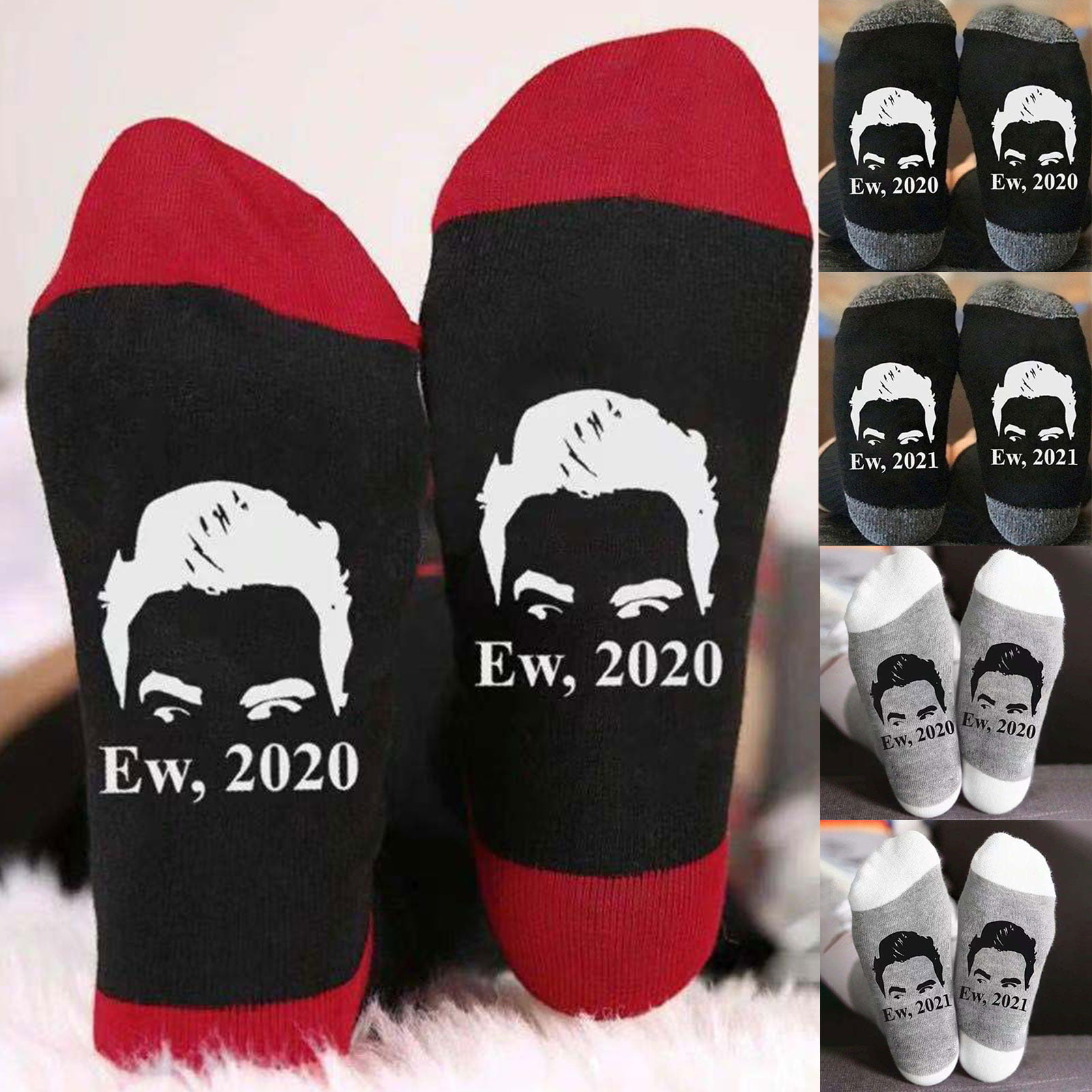 Men High Ankle Cotton Crew Socks Fathers Day Logo Casual Sport Stocking 