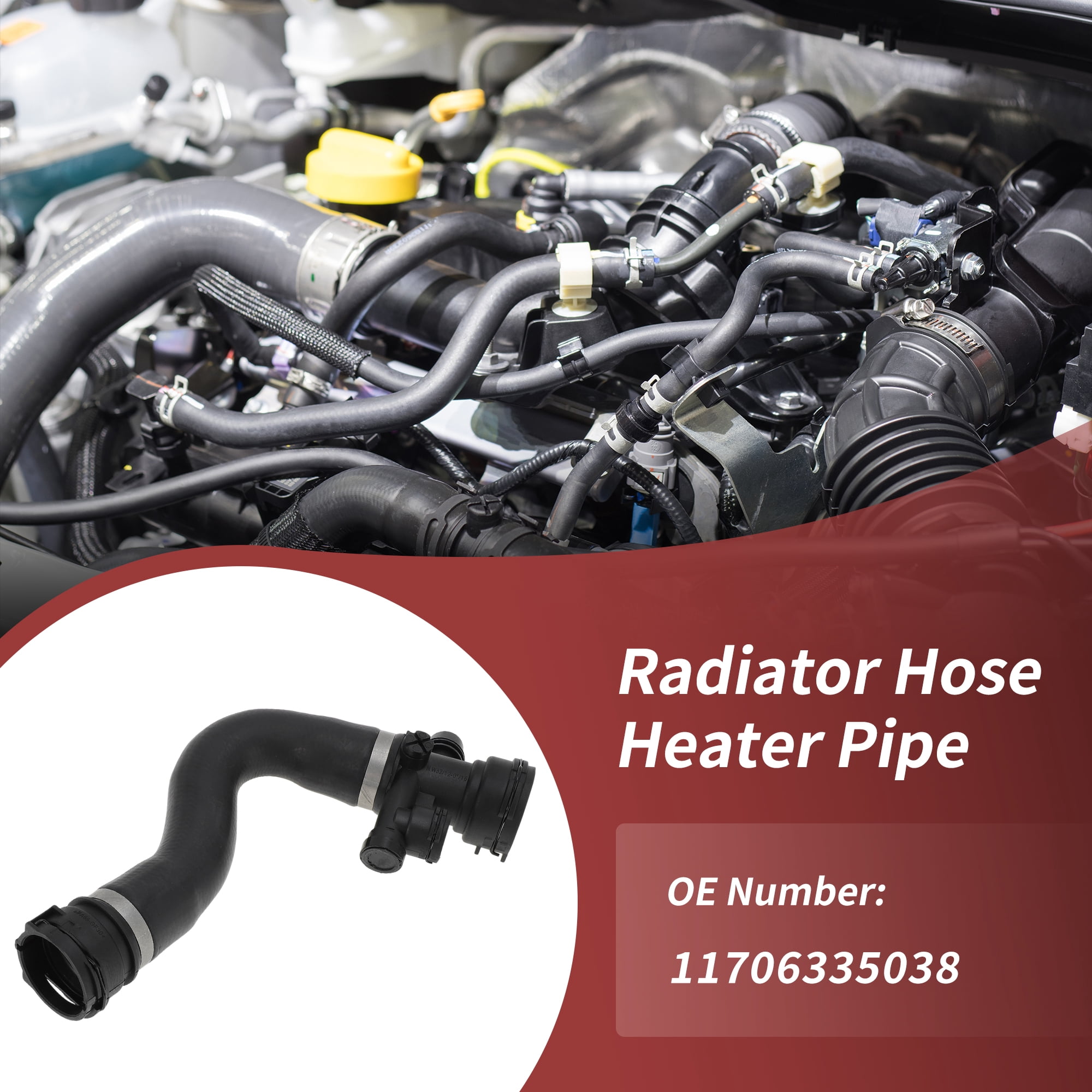 Unique Bargains HVAC Engine Upper Radiator Coolant Water Hose for BMW X3 2.5L 3.0L 2007-2010 No.11706335038 Heater Hose Radiator Hose