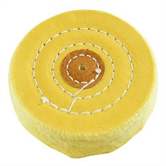 DYNAMIC 4" Yellow Cotton Wheel | High-Grade Muslin | Circular Stitching | 40 Folds | Professional Polishing