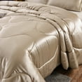 thumbnail image 2 of Btargot Satin Silky Soft Luxury King Comforter Set Solid Cooling Lightweight Bedding Set Champagne, 2 of 9
