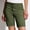 Army Green, variant on Sakmal High Waisted Womens Khaki Shorts Knee Length Straight Leg Work Chino Green Solid Trendy Ladies Shorts with Pockets