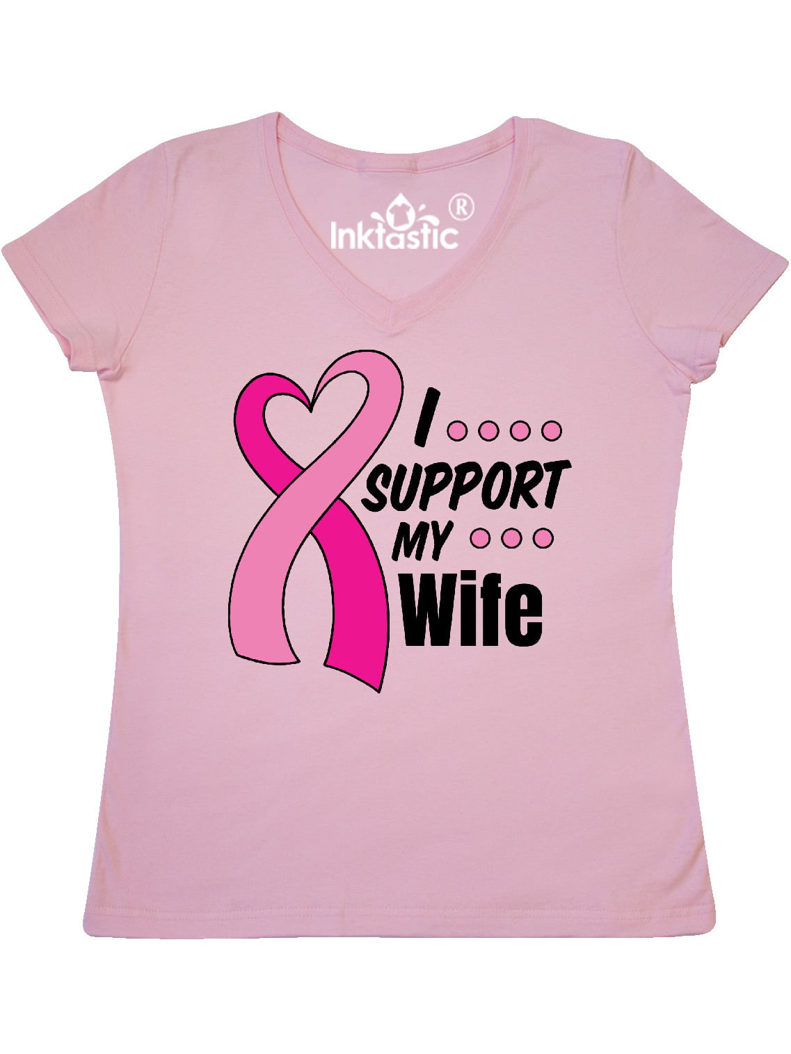 Cancer Awareness T-Shirt I Wear Pink For My Hero Mom Cancer Ribbon Cancer Awareness Cancer Support Gifts Women's Plus Size V-Neck Tee