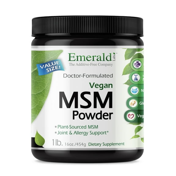 Vegan MSM Powder, 1 lb (454 g), Emerald Laboratories
