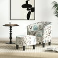 thumbnail image 4 of Gymax Modern Accent Tub Chair&Ottoman Set Fabric Upholstered Club Chair Grey Floral, 4 of 10