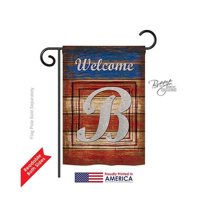 Breeze Decor G180106-BO Patriotic B Initial Americana Impressions Decorative Vertical 13" x 18.5" Double Sided Garden Flag