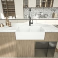 thumbnail image 2 of Logmey 33"x18" Double Bowl Kitchen Sink in White,Ceramic Porcelain Sink with Strainer, 2 of 8