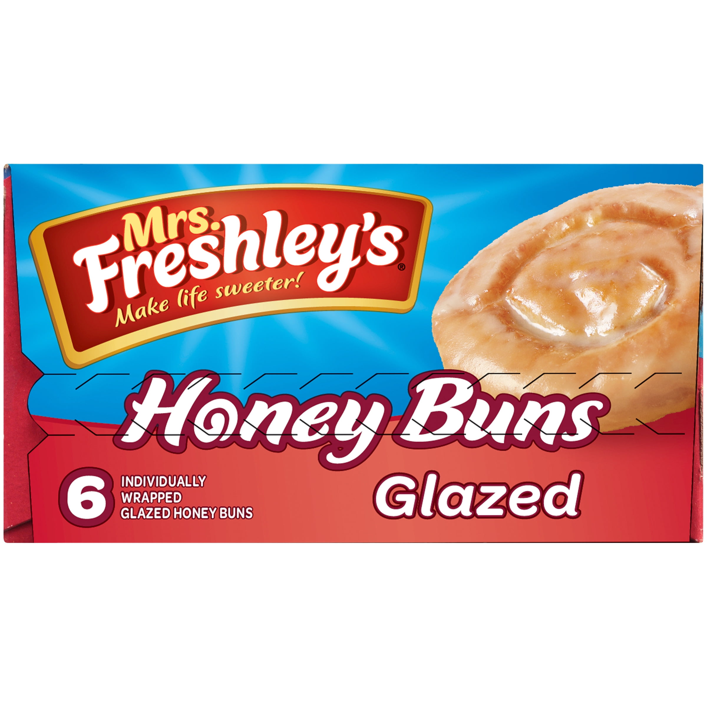 Mrs. Freshley's® Glazed Honey Buns 6-1.75 oz. Wrapper ...