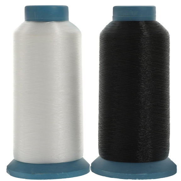 UPOUART 2 Rolls Sewing Kit Travel Sewing Supplies and Accessories Black White Transparent Nylon PP Portable