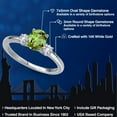 thumbnail image 2 of Gem Stone King 14K White Gold Green Peridot and White Created Sapphire Engagement Ring for Women | 1.16 Cttw | Oval 7X5MM | Gemstone August Birthstone | Size 5, 2 of 6